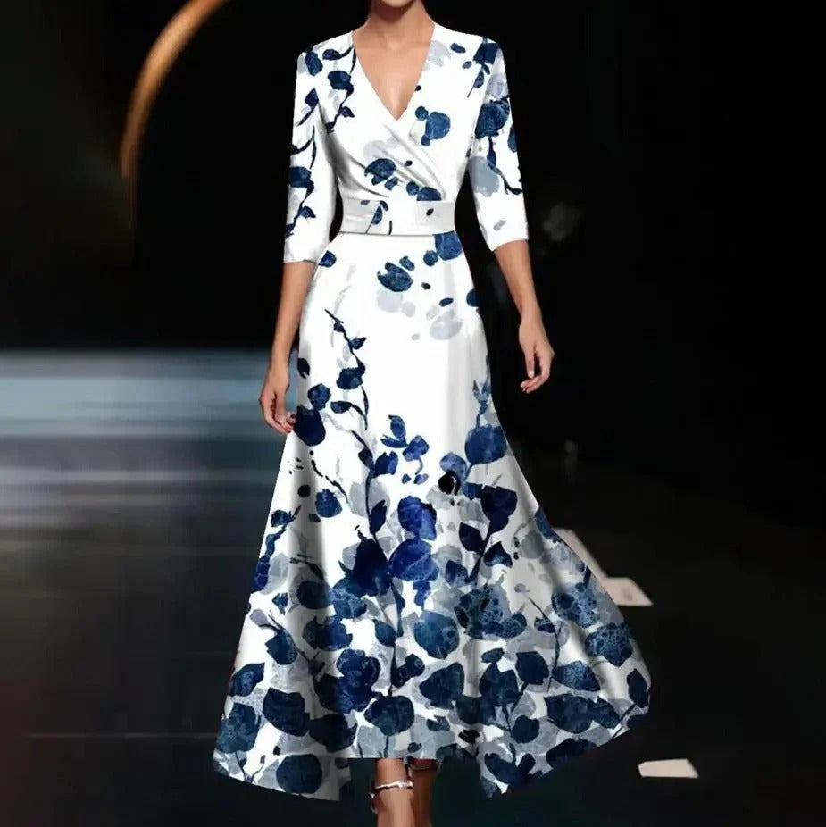 VESTIDO ELEGANTE CON ESTAMPADO FLORAL