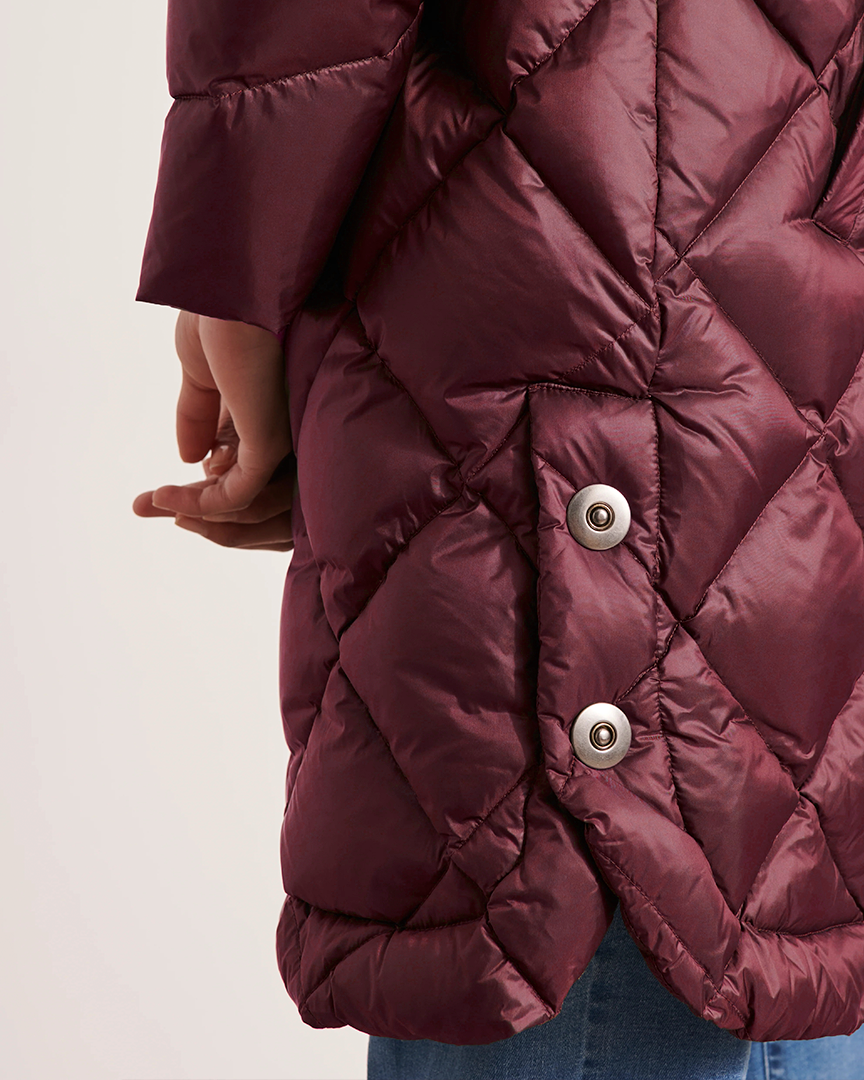 CHAQUETA ACOLCHADA LARGA DE MUJER CON CAPUCHA