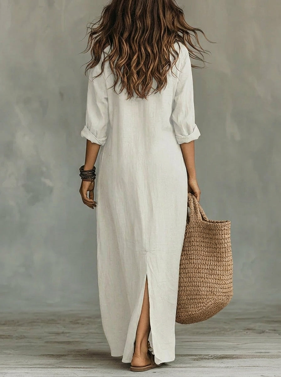 Soline™ | Vestido camisero largo