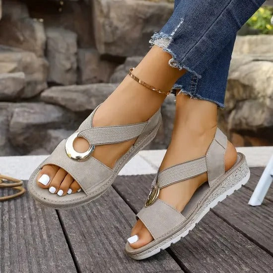 Costa Luna™ | Sandalias de Piel con Plantilla Ortopédica