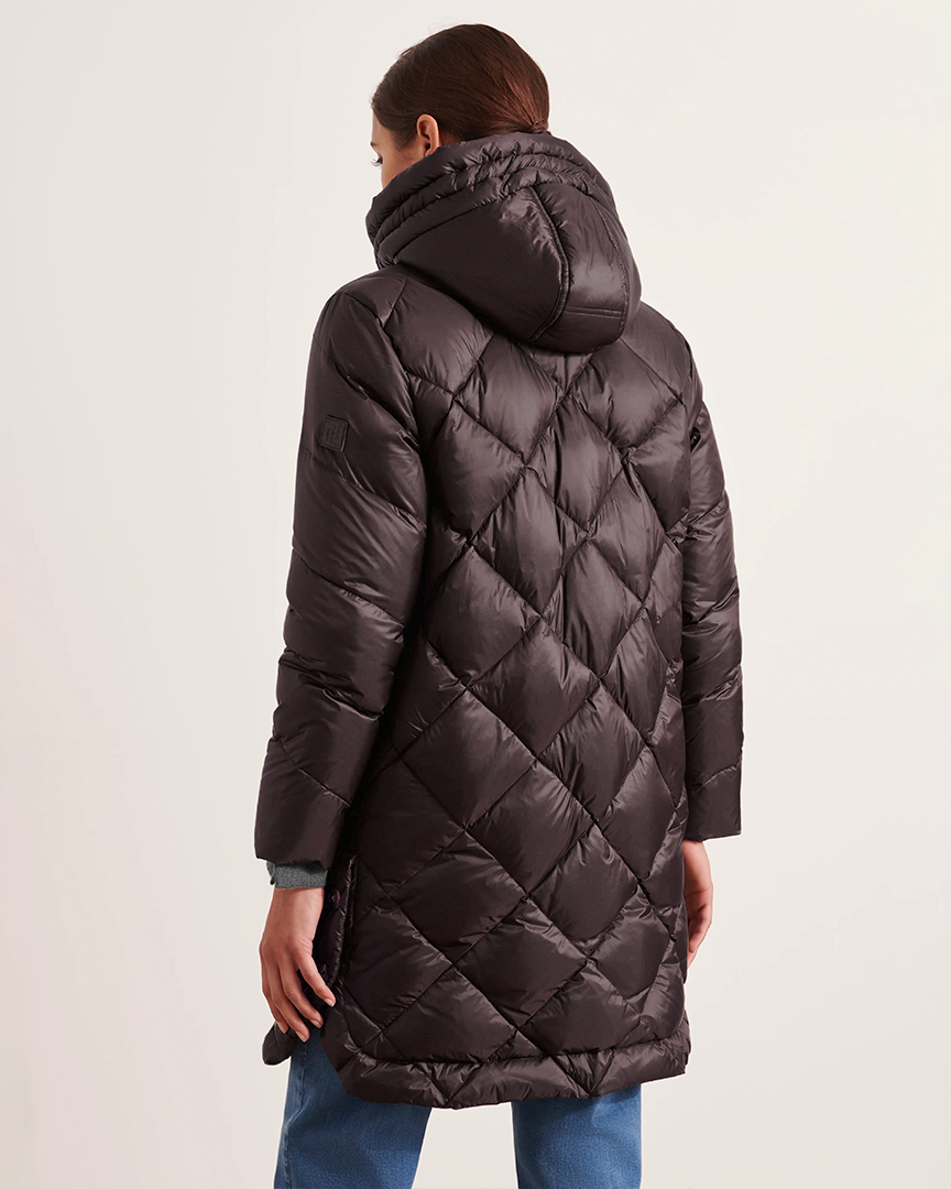 CHAQUETA ACOLCHADA LARGA DE MUJER CON CAPUCHA
