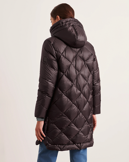 CHAQUETA ACOLCHADA LARGA DE MUJER CON CAPUCHA
