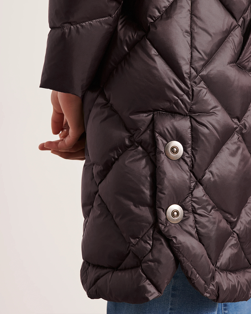 CHAQUETA ACOLCHADA LARGA DE MUJER CON CAPUCHA