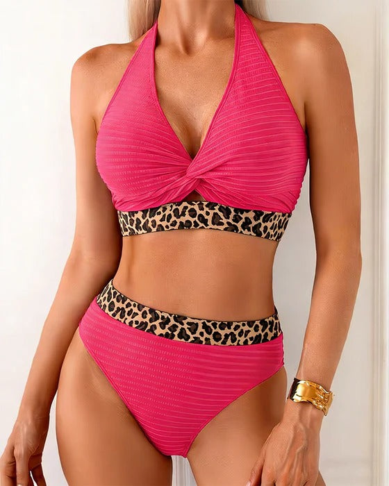 Sahara Luxe™ | Bikini acanalado de Leopardo