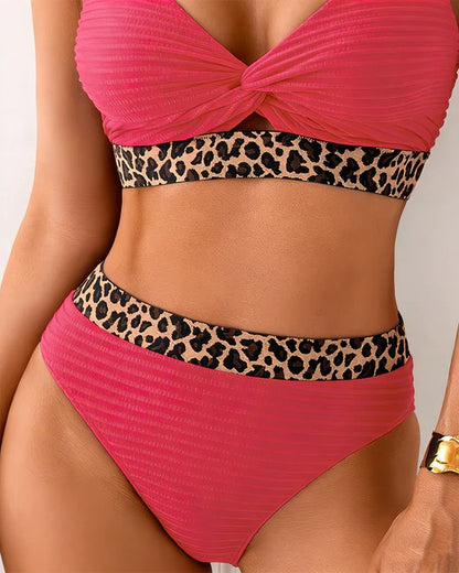 Sahara Luxe™ | Bikini acanalado de Leopardo