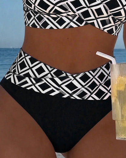 Luxe Diamond™ | Bikini Geométrico de Corte Alto
