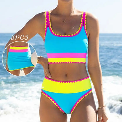 Active Glow™ |  Bikini Sporty de 3 Piezas Neón