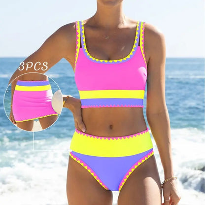 Active Glow™ |  Bikini Sporty de 3 Piezas Neón