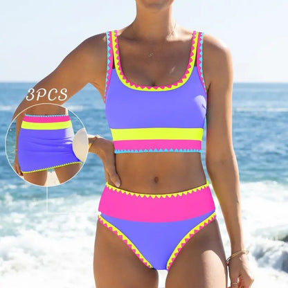 Active Glow™ |  Bikini Sporty de 3 Piezas Neón