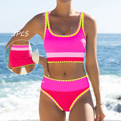 Active Glow™ |  Bikini Sporty de 3 Piezas Neón