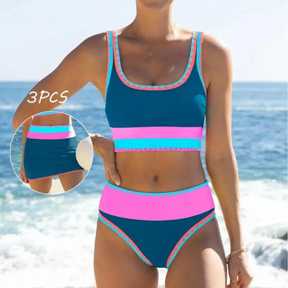 Active Glow™ |  Bikini Sporty de 3 Piezas Neón