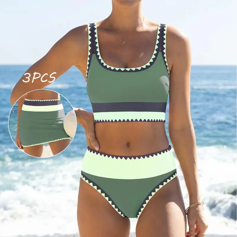 Active Glow™ |  Bikini Sporty de 3 Piezas Neón