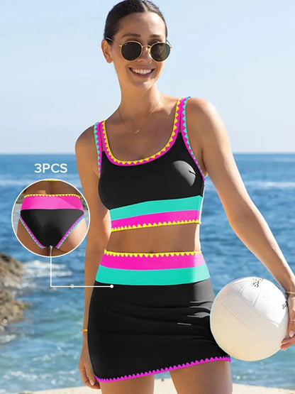 Active Glow™ |  Bikini Sporty de 3 Piezas Neón