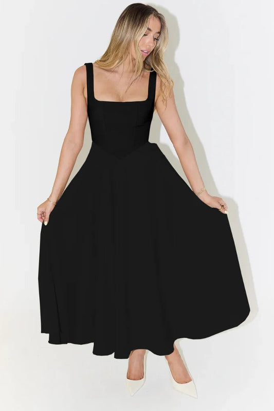 Aura Grace™ | Vestido de Cintura Marcada y Vuelo