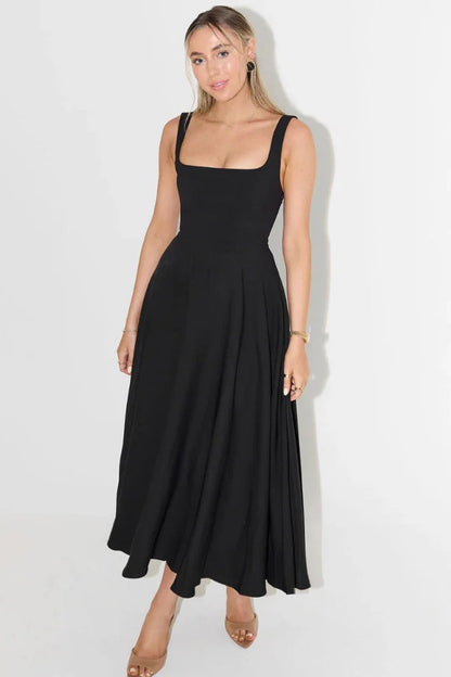 Aura Grace™ | Vestido de Cintura Marcada y Vuelo