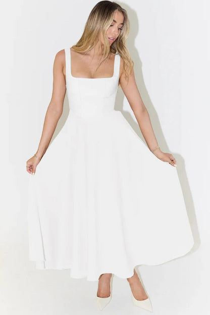 Aura Grace™ | Vestido de Cintura Marcada y Vuelo