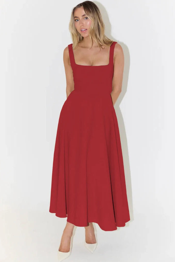 Aura Grace™ | Vestido de Cintura Marcada y Vuelo