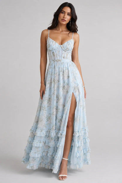 Violetta™ | Vestido Fluido con Abertura y Volantes Románticos