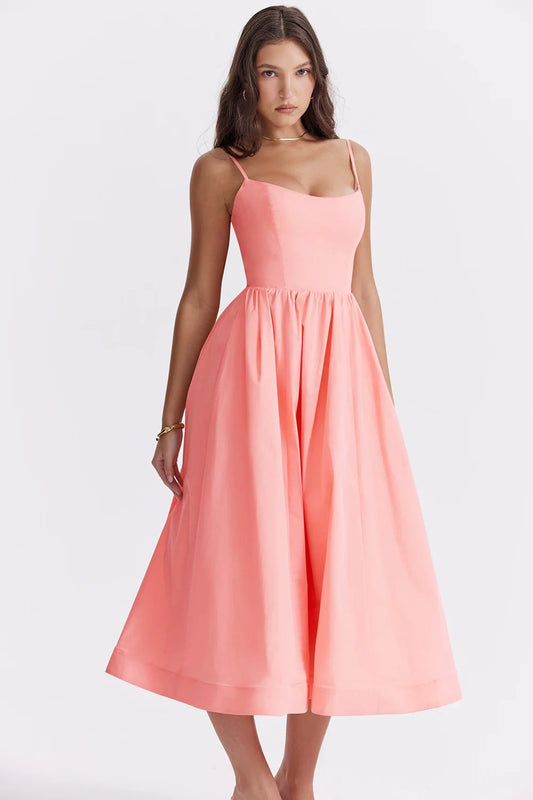 Estelle Sun™ | Vestido con Corsé y Tirantes Ajustables