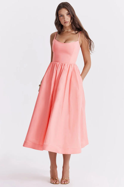 Estelle Sun™ | Vestido con Corsé y Tirantes Ajustables