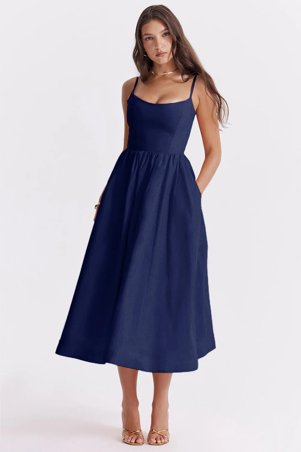 Estelle Sun™ | Vestido con Corsé y Tirantes Ajustables