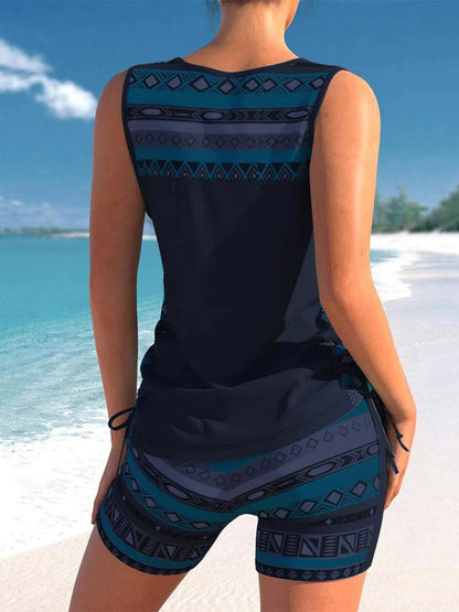 Aqua Costera Print™ | Tankini Geométrico Premium