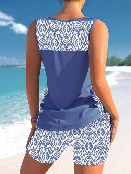 Aqua Costera Print™ | Tankini Geométrico Premium