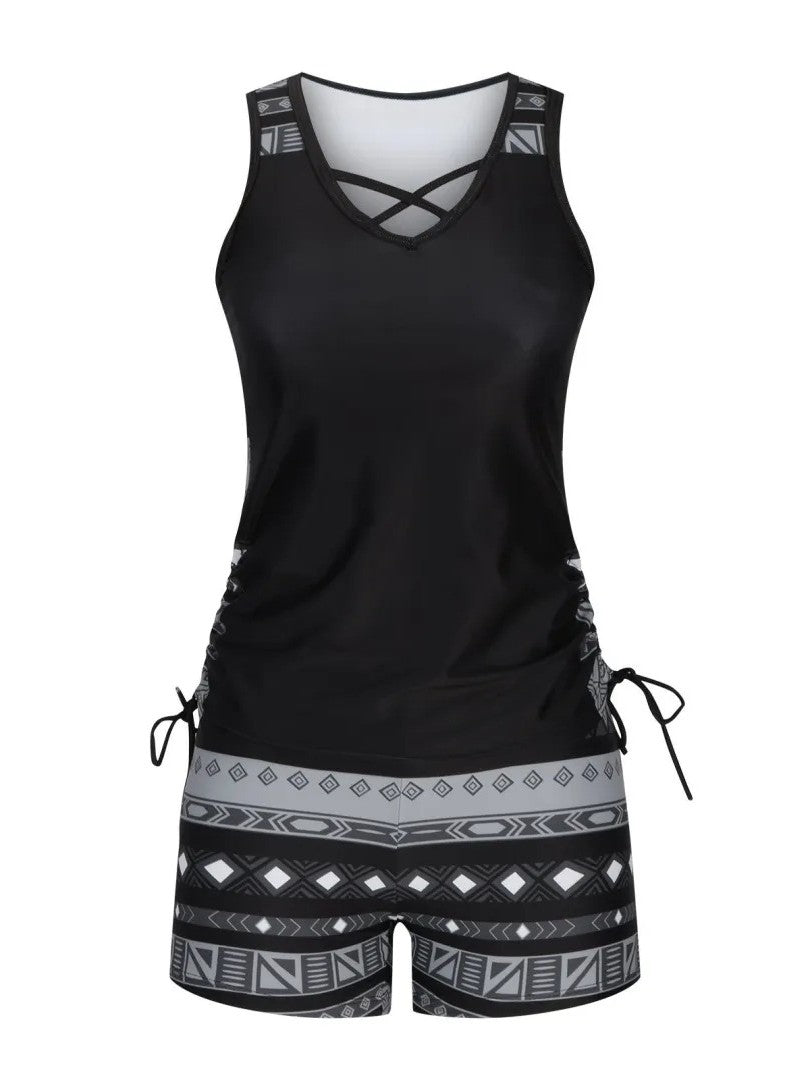 Aqua Costera Print™ | Tankini Geométrico Premium