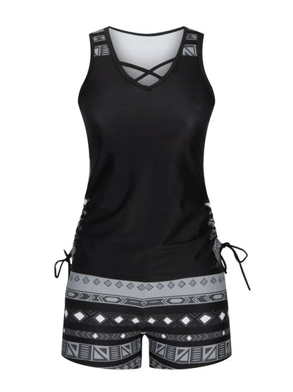Aqua Costera Print™ | Tankini Geométrico Premium