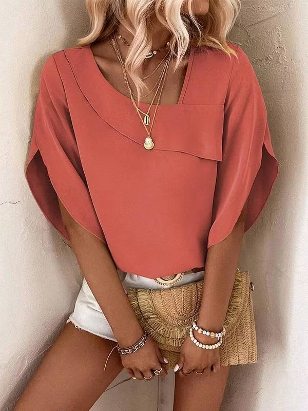 Luna Drape™ | Blusa de algodón con detalle floral en manga