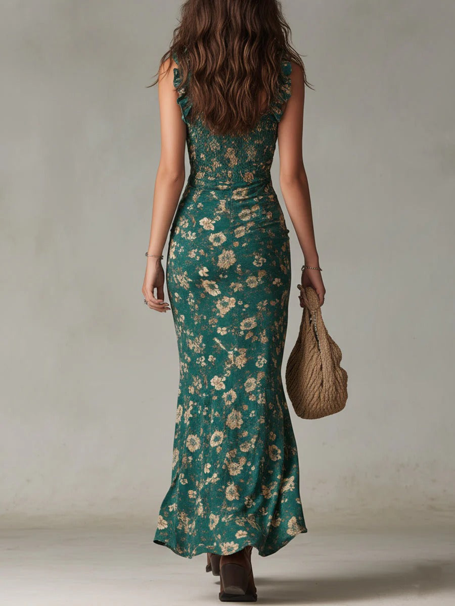 Zara | Vestido retro con mangas con volantes