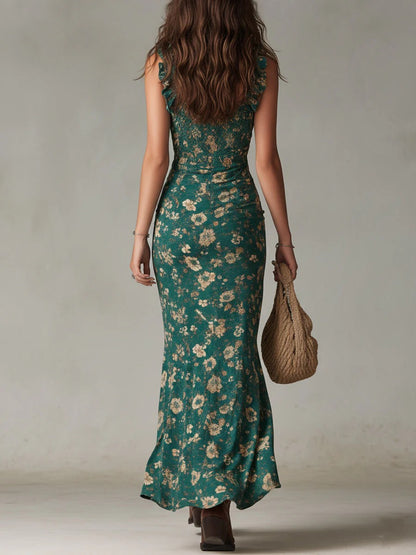 Zara | Vestido retro con mangas con volantes