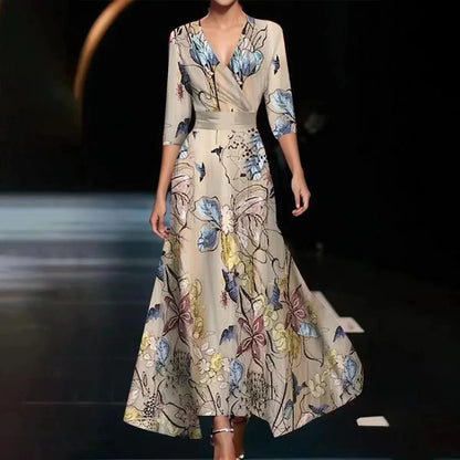 VESTIDO ELEGANTE CON ESTAMPADO FLORAL