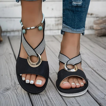 Costa Luna™ | Sandalias de Piel con Plantilla Ortopédica