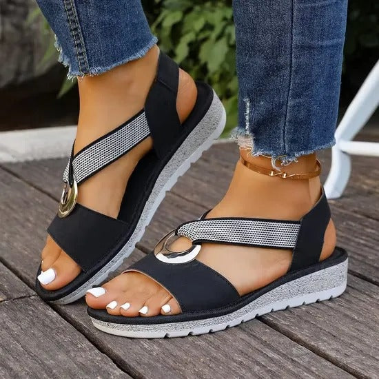 Costa Luna™ | Sandalias de Piel con Plantilla Ortopédica