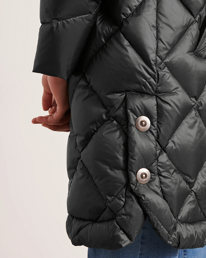 CHAQUETA ACOLCHADA LARGA DE MUJER CON CAPUCHA