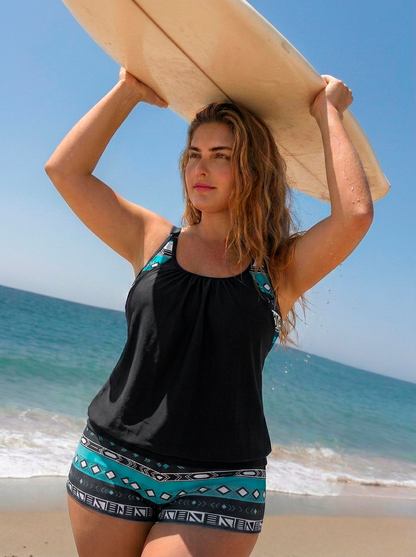 Aqua Geo™ | Tankini con Estampado con Cobertura Elegante