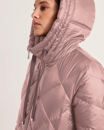 CHAQUETA ACOLCHADA LARGA DE MUJER CON CAPUCHA