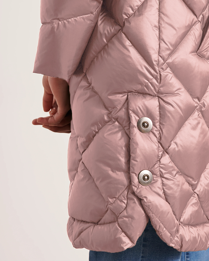 CHAQUETA ACOLCHADA LARGA DE MUJER CON CAPUCHA