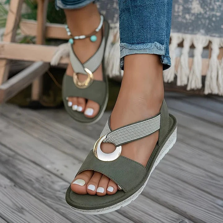 Costa Luna™ | Sandalias de Piel con Plantilla Ortopédica