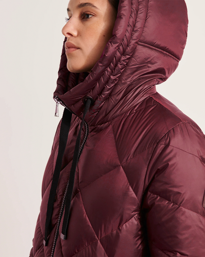 CHAQUETA ACOLCHADA LARGA DE MUJER CON CAPUCHA