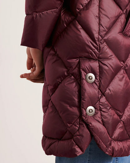 CHAQUETA ACOLCHADA LARGA DE MUJER CON CAPUCHA
